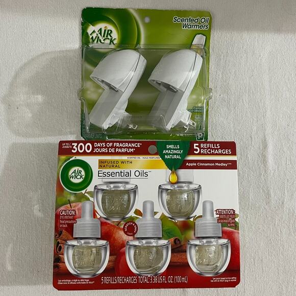 Air Wick Apple Cinnamon Medley Essential Scented Oils 5 Pack Refill & Warmers - Picture 1 of 1